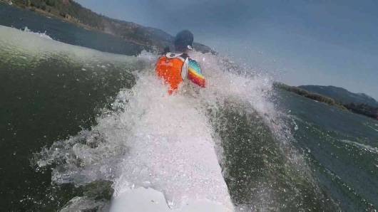 Wilson Reavley Powering Through Gorge Wave (photo from his gopro)